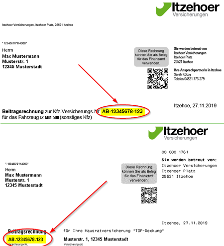Wo finde ich meine Versicherungsscheinnummer?